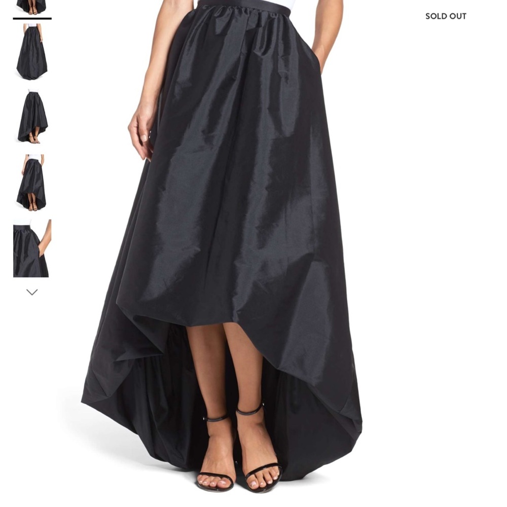 BNWT Black Taffeta Hi Low skirt